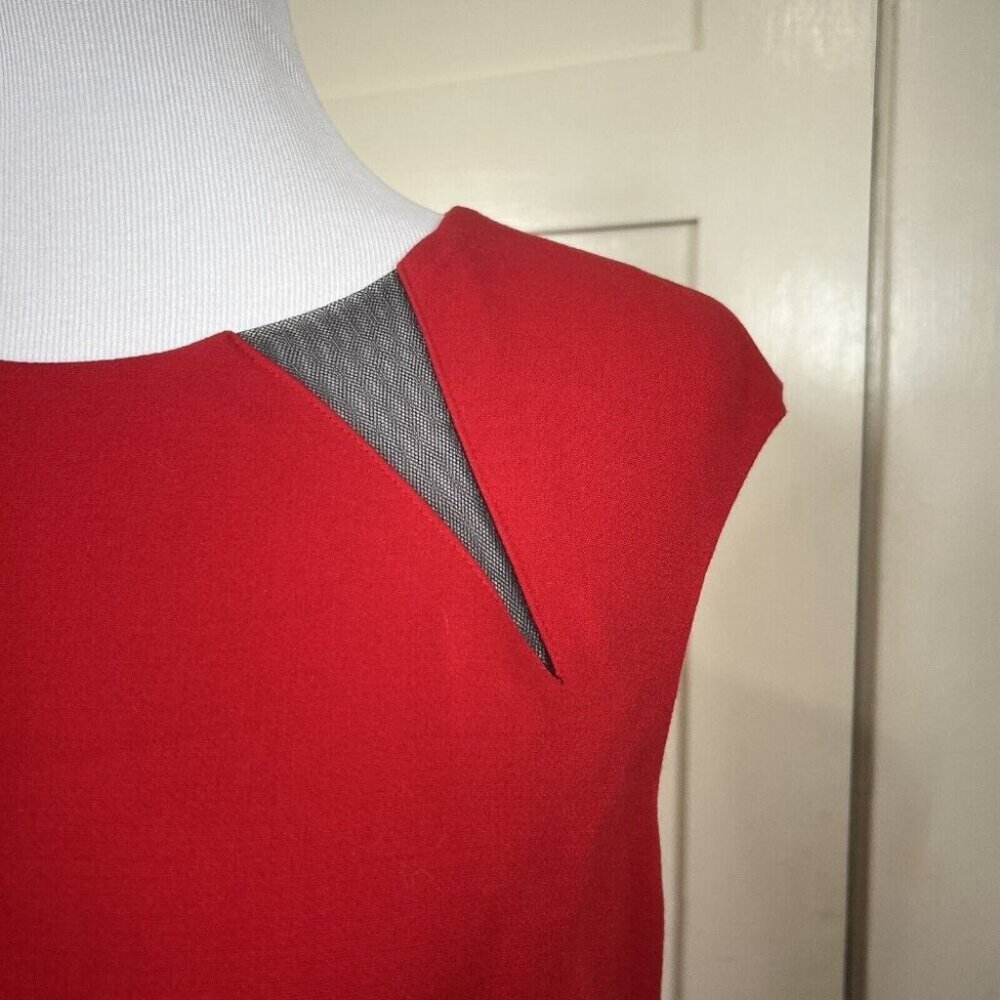The Limited Womens Dress 12 Wool Blend Sleeveless Red Lined Career Office Party‎ - Picture 10 of 11